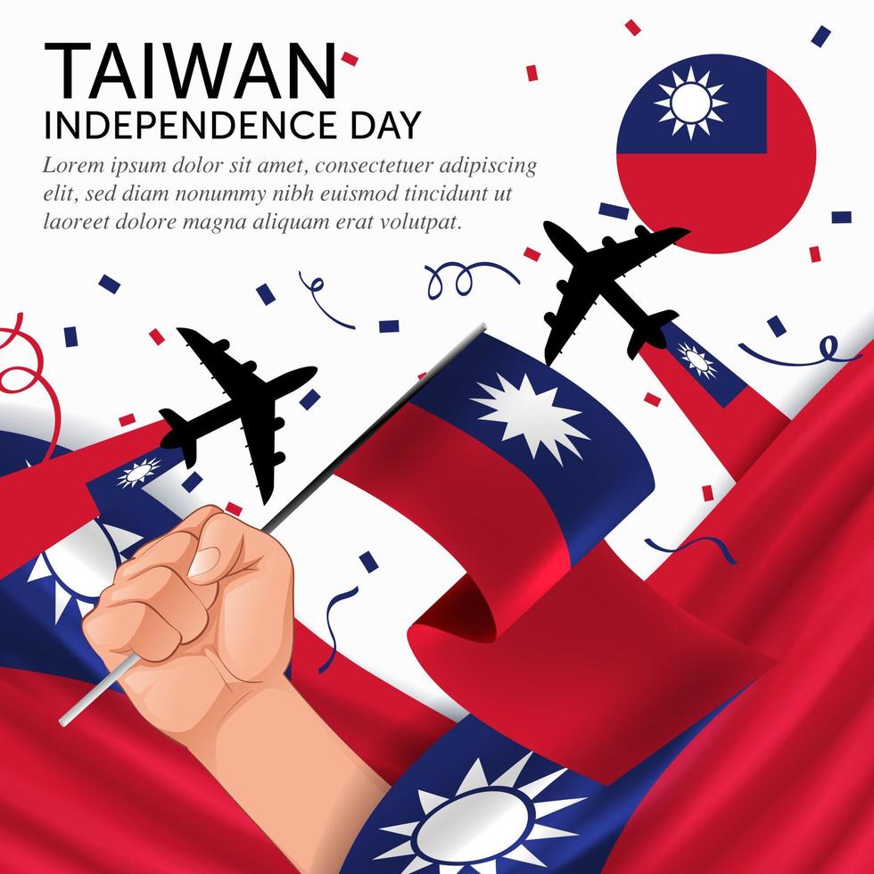 aniversario del día de la independencia de taiwán. banner, tarjeta de felicitación, diseño de volante. diseño de plantilla de cartel vector