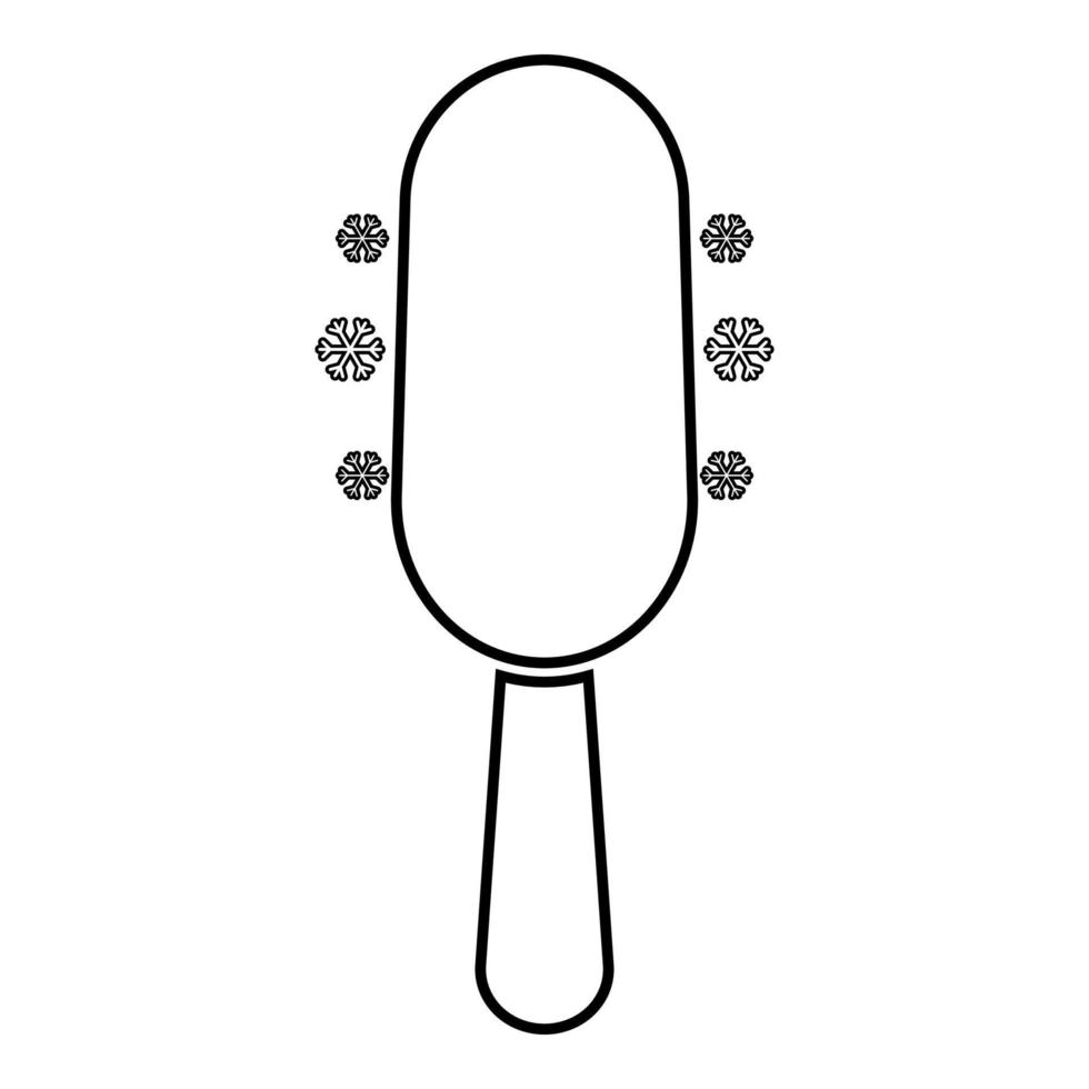 Ice cream on stick contour outline line icon black color vector illustration image thin flat style