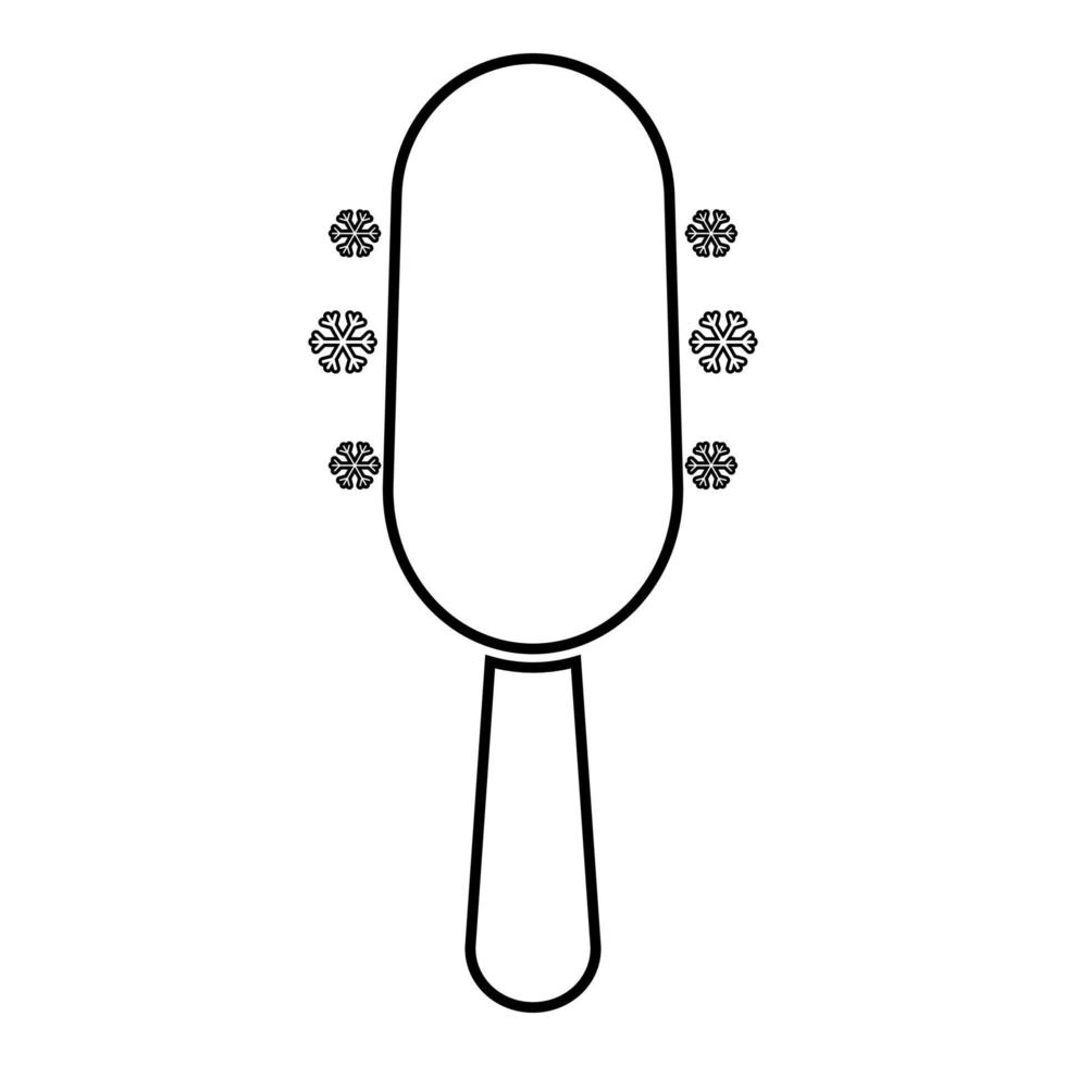 Ice cream on stick contour outline line icon black color vector illustration image thin flat style