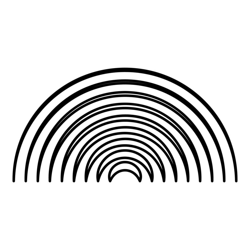 Radio wave wireless contour outline line icon black color vector illustration image thin flat style