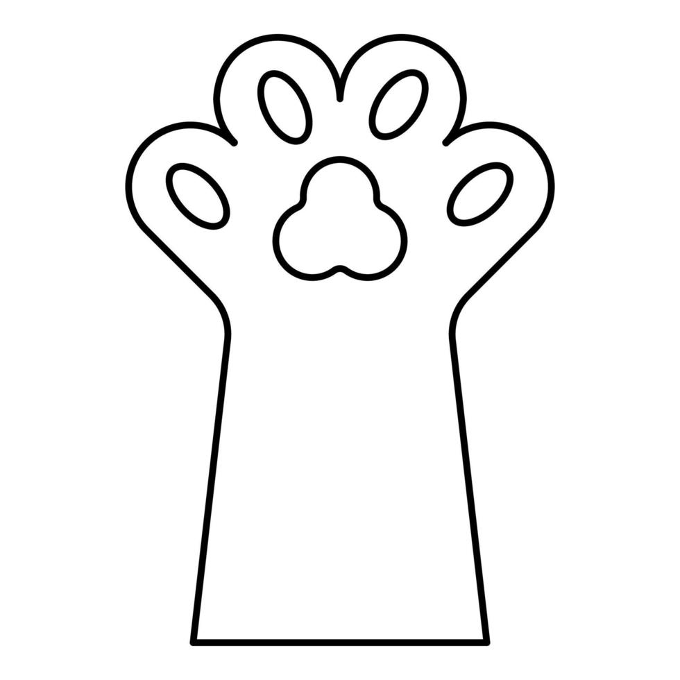 pata gato mascota concepto contorno contorno línea icono negro color vector ilustración imagen delgado estilo plano