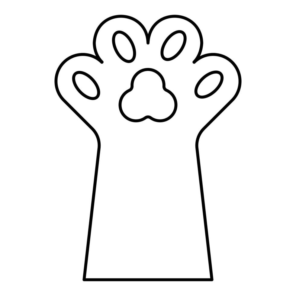 Paw cat pet concept contour outline line icon black color vector illustration image thin flat style