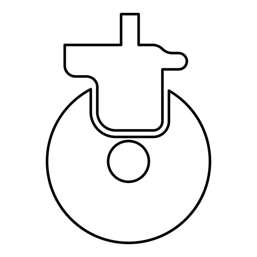 Wheel for furniture caster cart contour outline line icon black color vector illustration image thin flat style