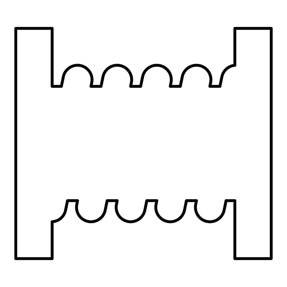 Spool wire cable coil reel cord contour outline line icon black color vector illustration image thin flat style