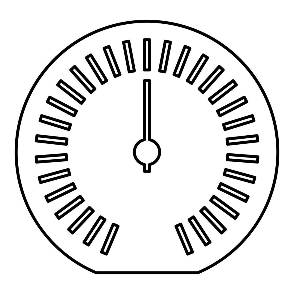 Speedometer odometer speed counter meter contour outline line icon black color vector illustration image thin flat style