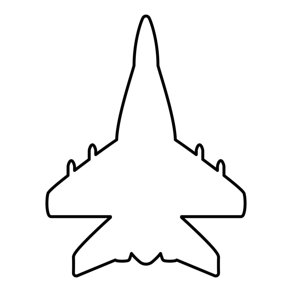 Jet Plane Fighter Reactive Pursuit Military Contour Outline Line Icon Black  Color Vector Illustration Image Thin Flat Style 5749415 Vector Art At  Vecteezy