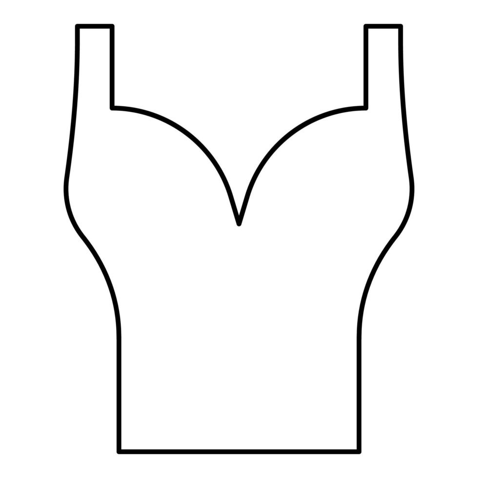 Top wear woman torso sport bra contour outline line icon black color vector illustration image thin flat style