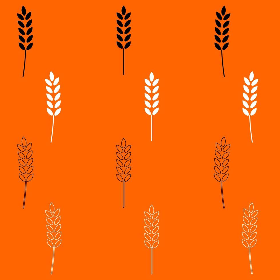 Wheat icon set white black color vector illustration image flat style