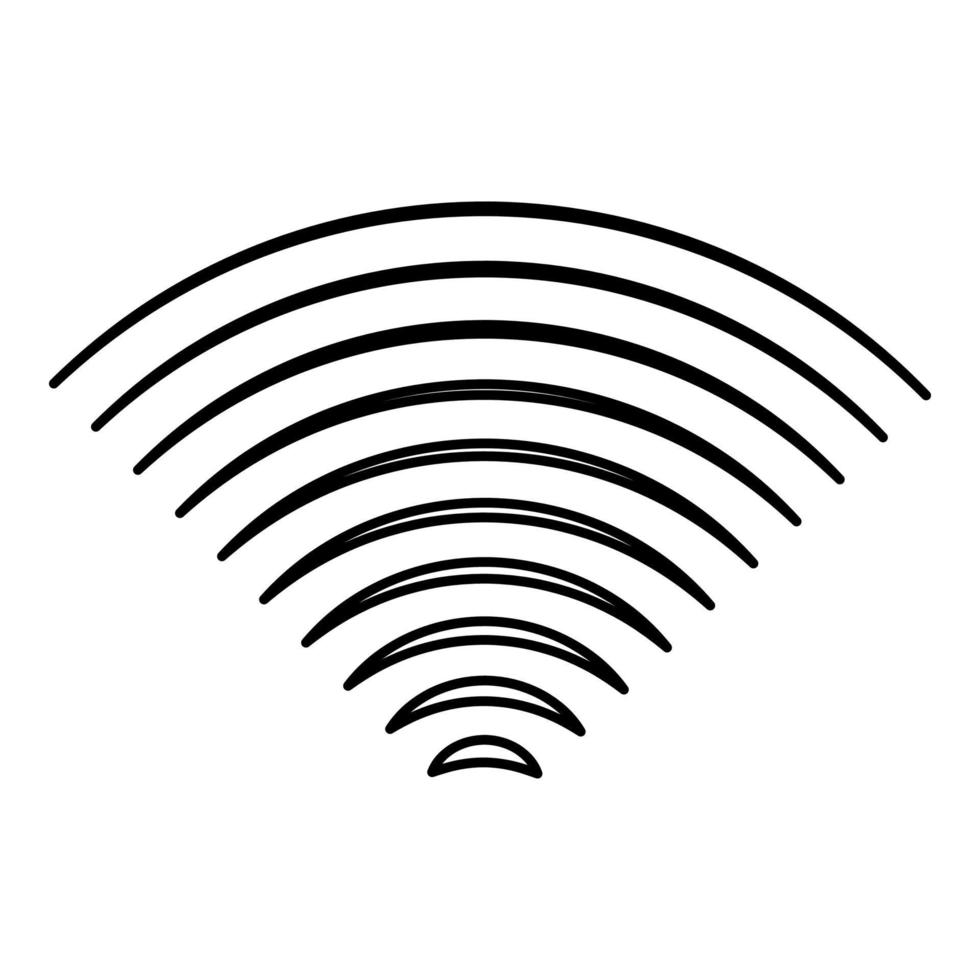 Radio wave wireless contour outline line icon black color vector illustration image thin flat style