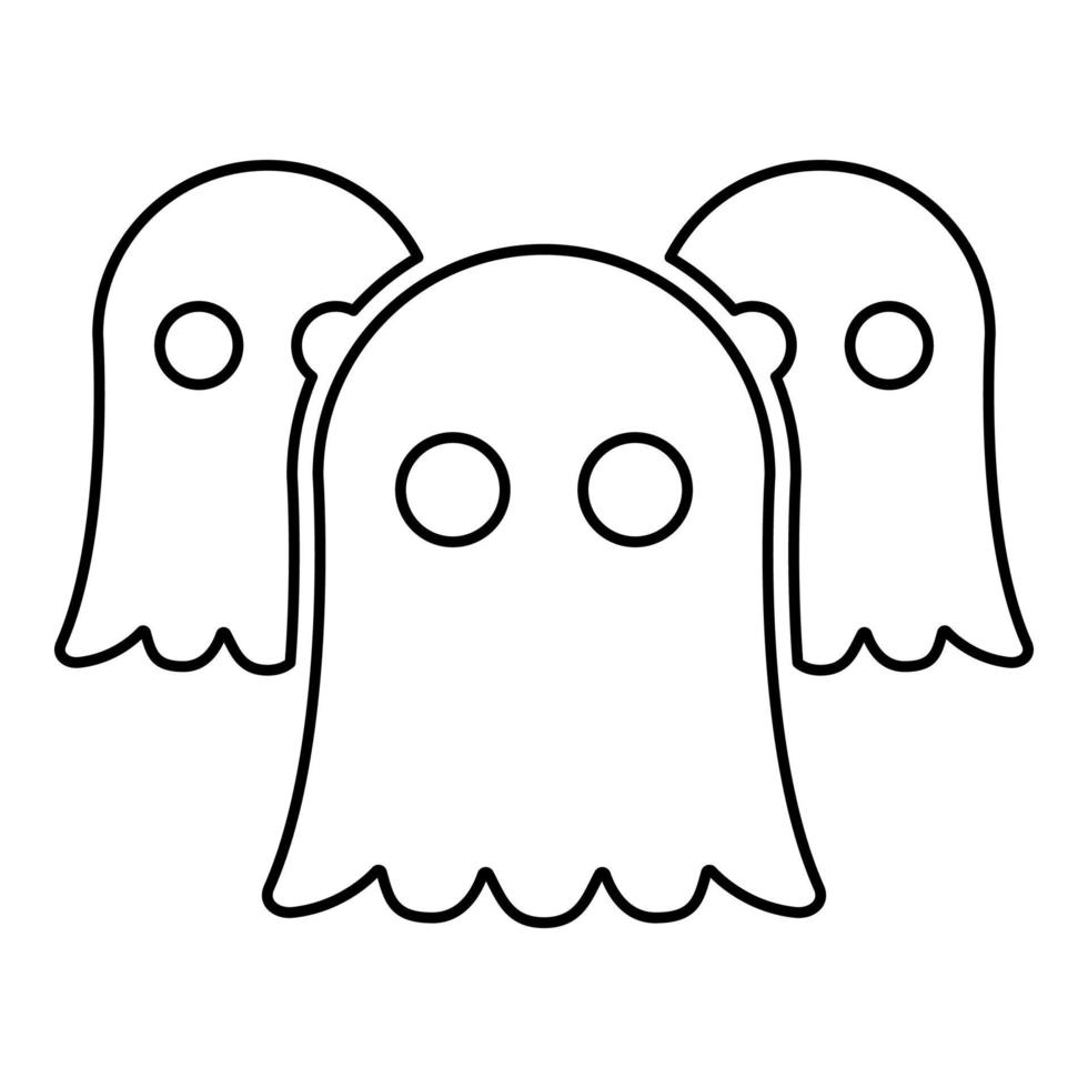 Spirits Ghosts contour outline line icon black color vector illustration image thin flat style