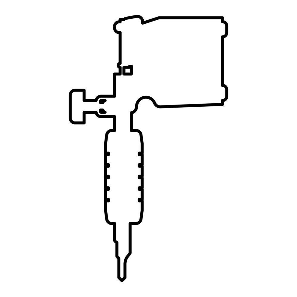 Tattoo machine contour outline line icon black color vector illustration image thin flat style