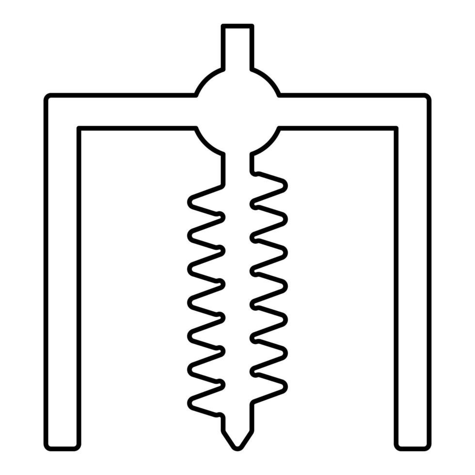 instalación para el símbolo de la plataforma de perforación minería excavador de agujeros excavador de tierra trabajo geodésico contorno contorno línea icono negro color vector ilustración imagen delgado estilo plano