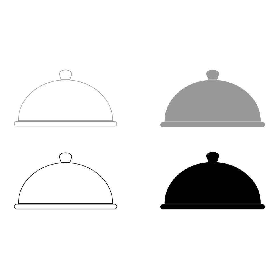 Dish the set black grey color icon vector