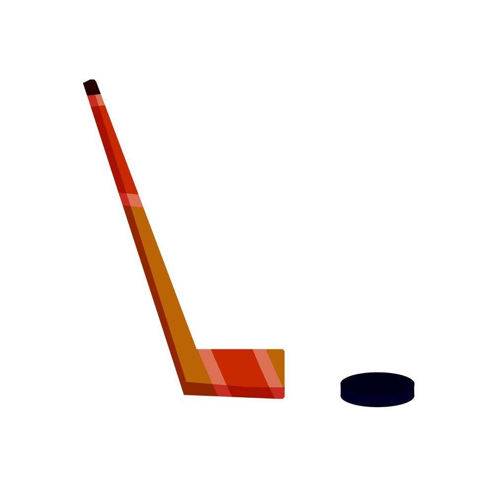 palo de hockey y disco. equipo deportivo. vector