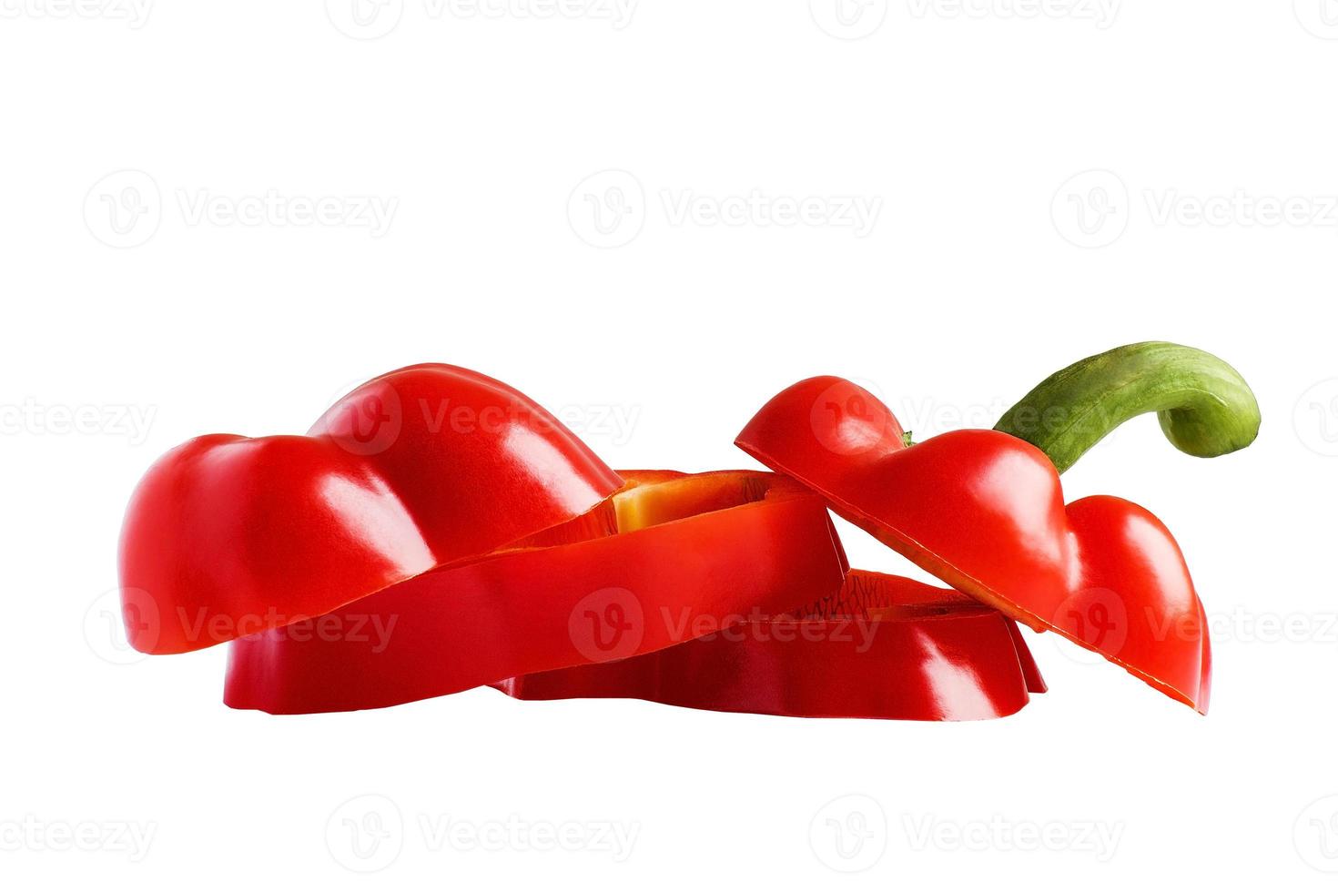 red pepper cut on a white background, isolate photo