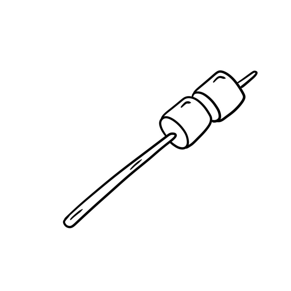 Marshmallow on a stick. Preparation of souffle vector