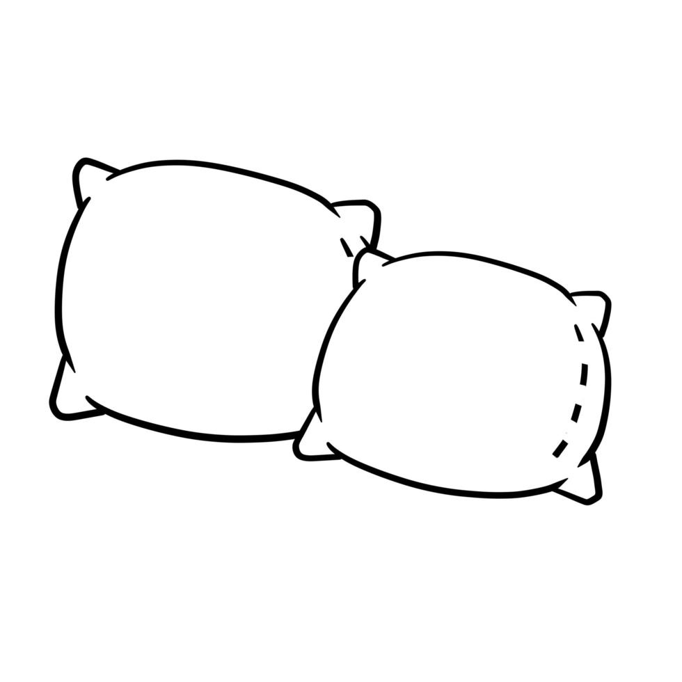 Set of pillows. Soft cushions. Large and small object. vector