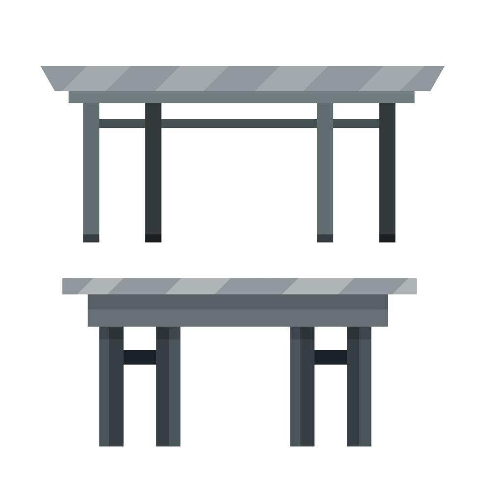 Set of Table. Modern grey Kitchen furniture. vector