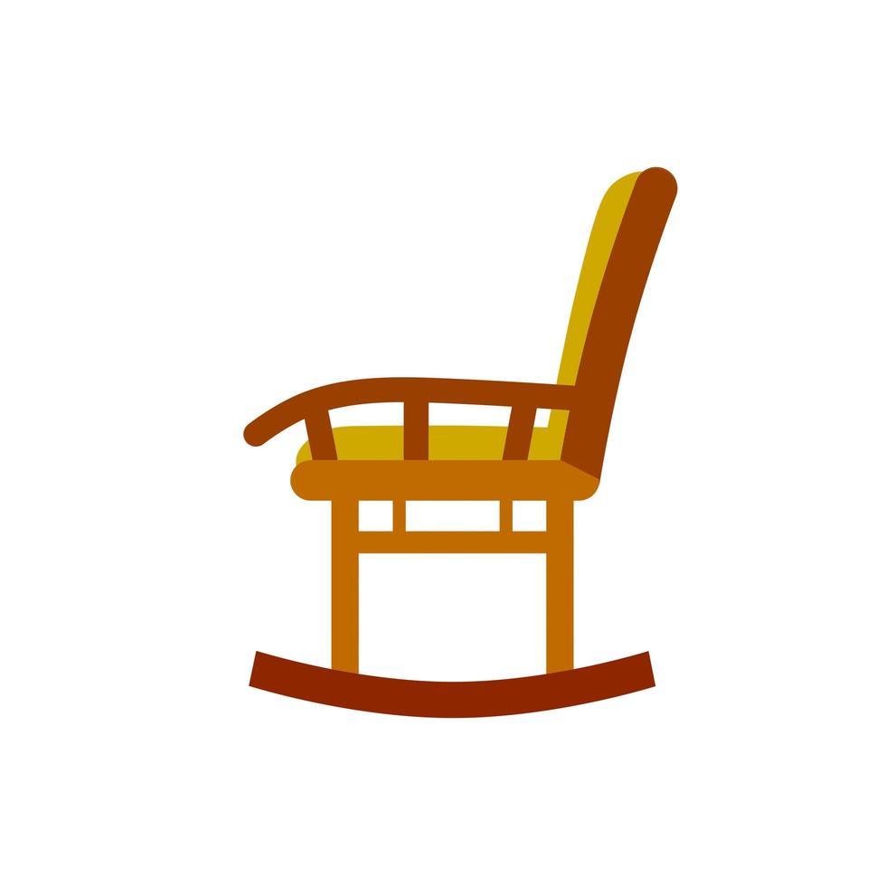 Rocking chair. Wooden armchair. Brown Furniture for an old man vector