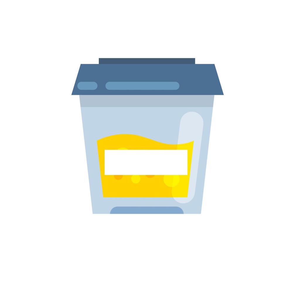 Urine test in plastic jar. Medical Urine analysis in container. vector