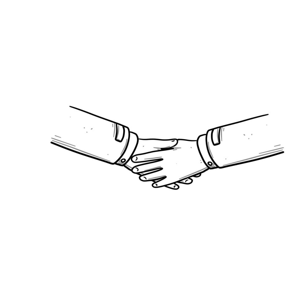 Handshake. Business agreement. Sketch Friendship and communication. vector
