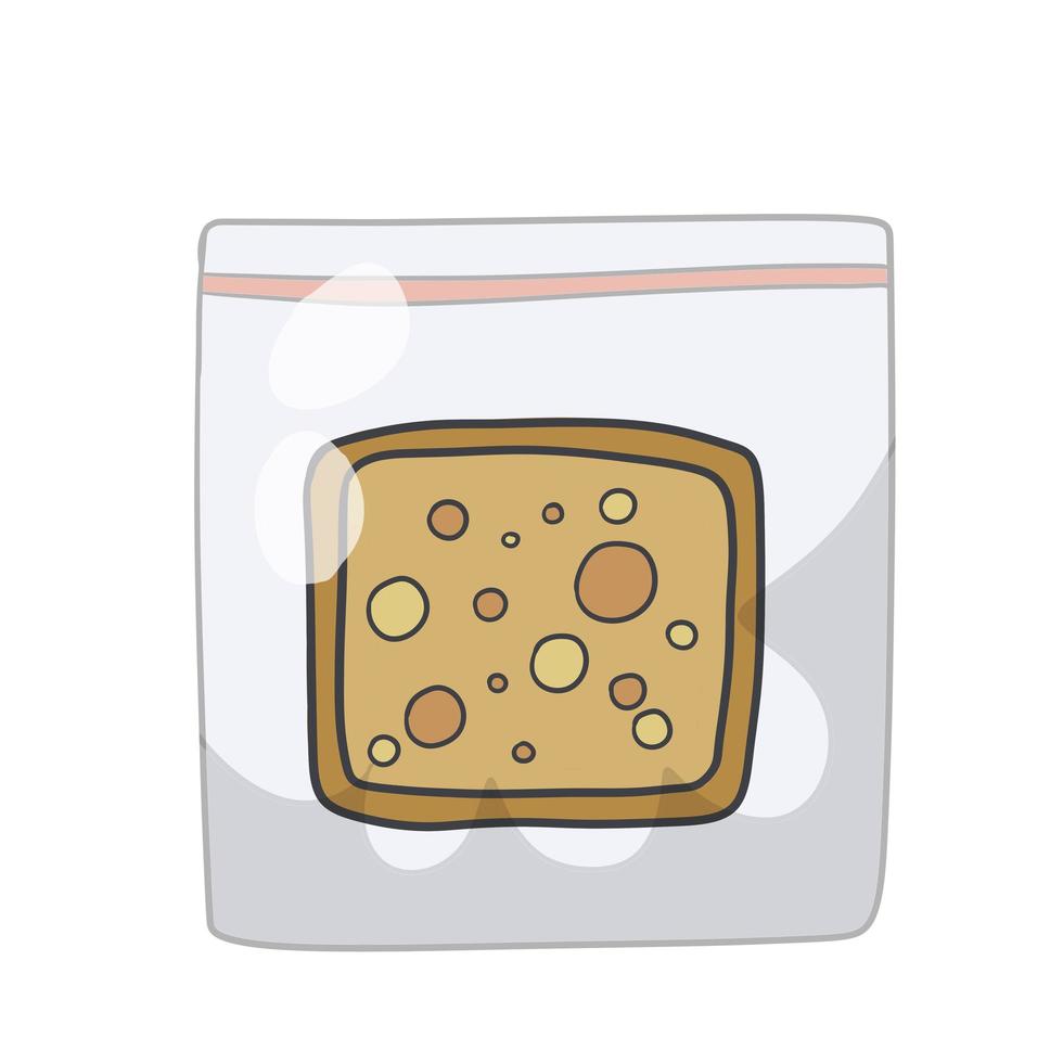 Sandwich in bag. Package with breakfast. School lunch in a zip lock bag vector