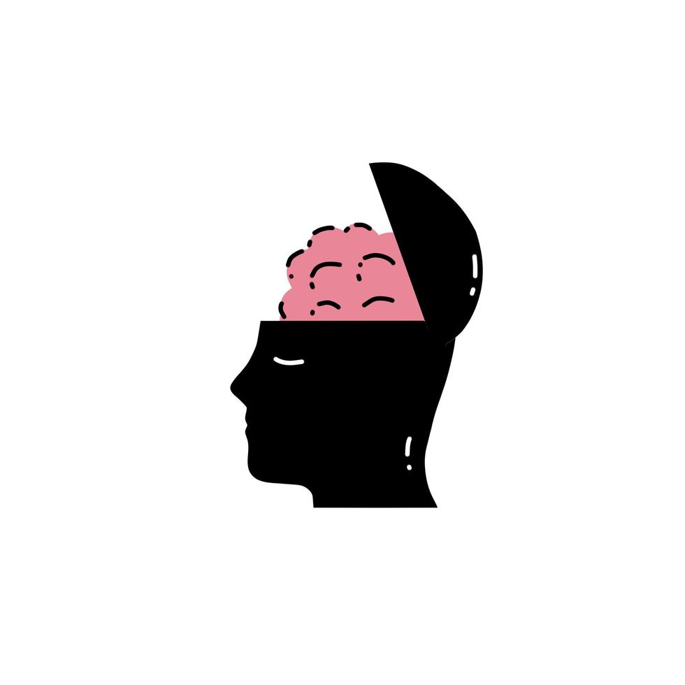 Silhouette of head. Open mind and consciousness. vector