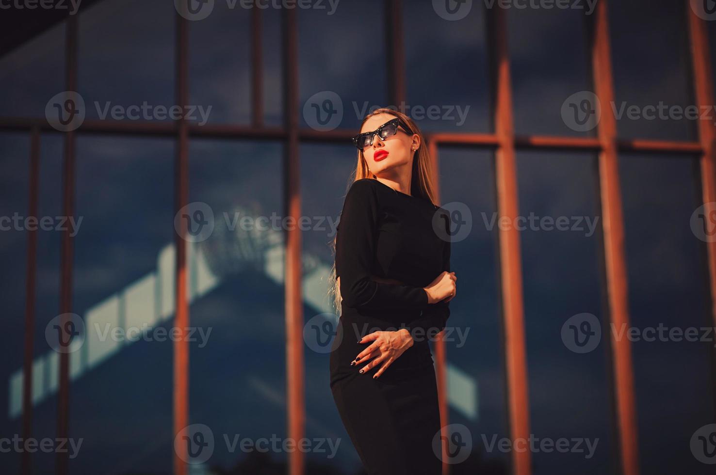 young stylish woman outdoor photo