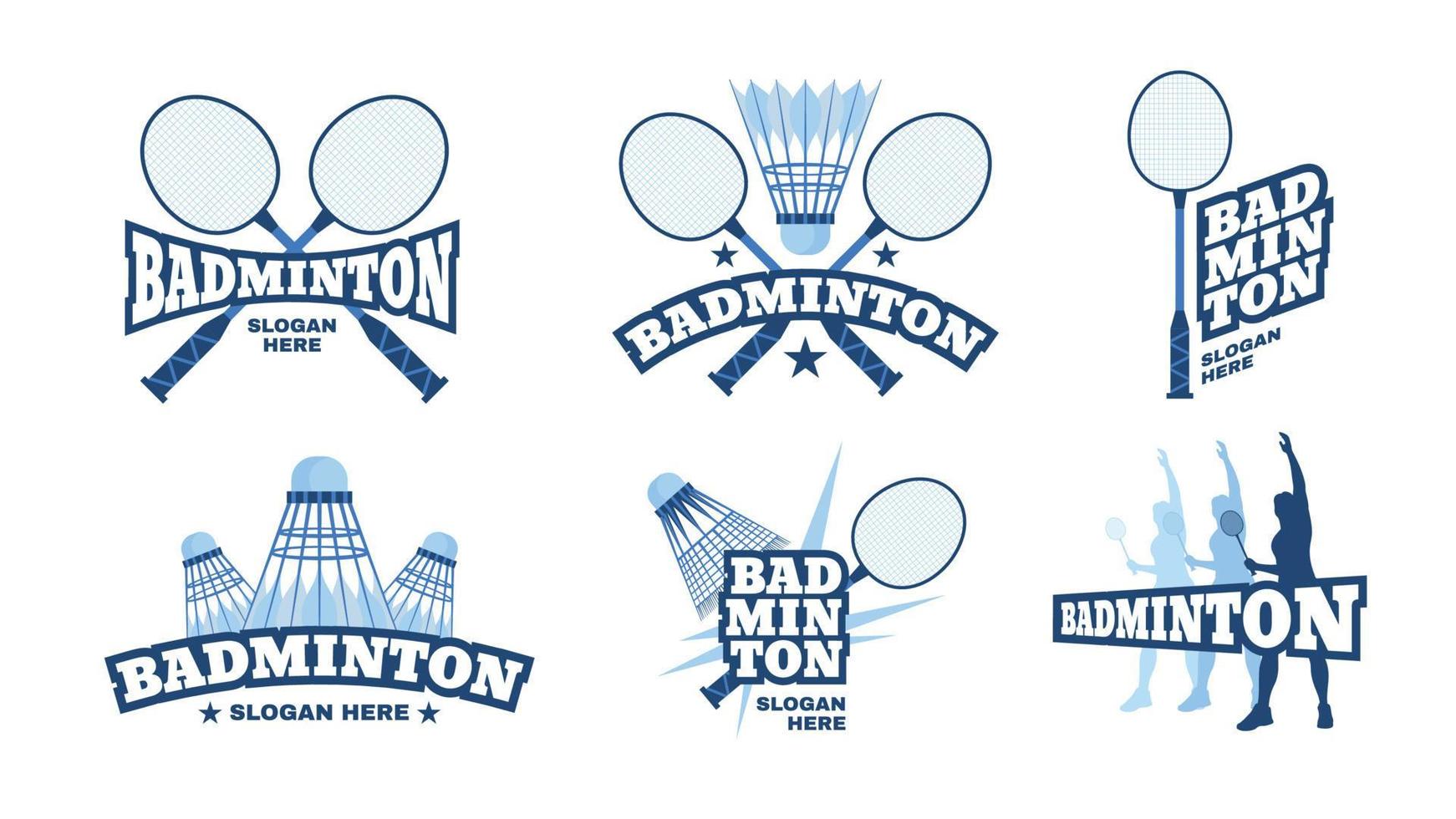 conjunto de logotipo de bádminton vector