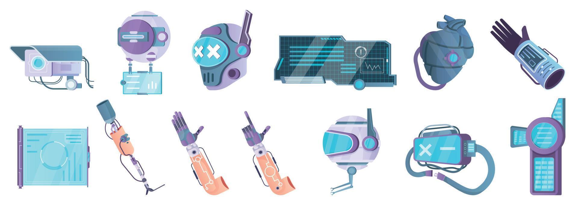 Cyberpunk Technology Icon Set vector