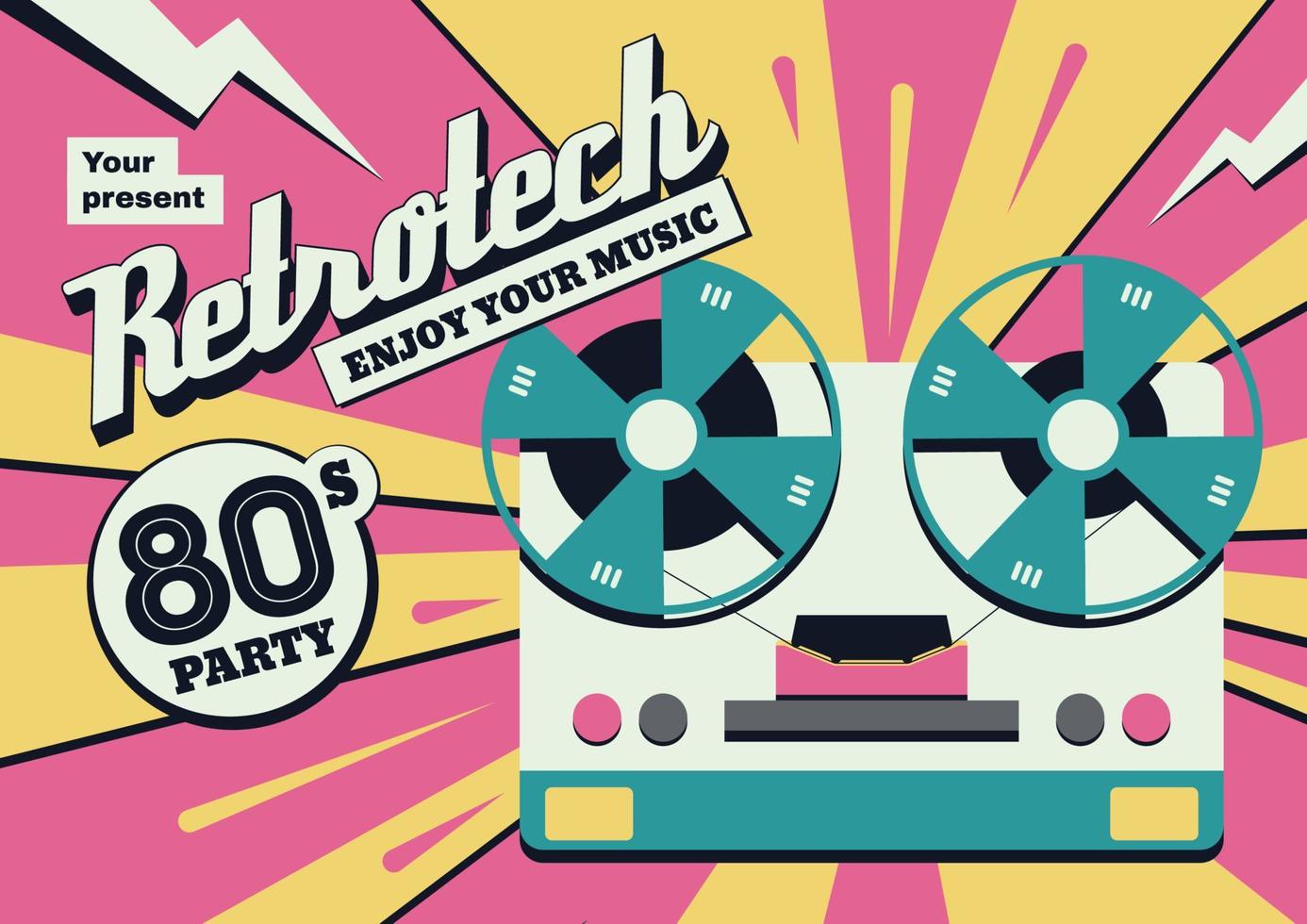 Retro Tape Horizontal Poster vector