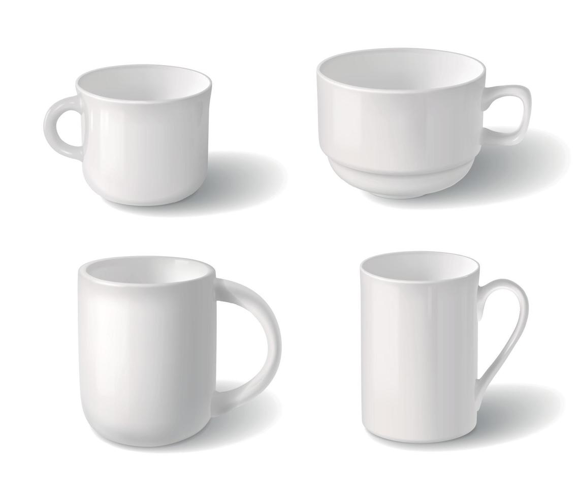 Cups Realistic Design Concept vector