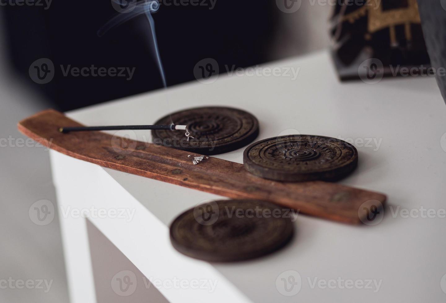burning incense stick photo