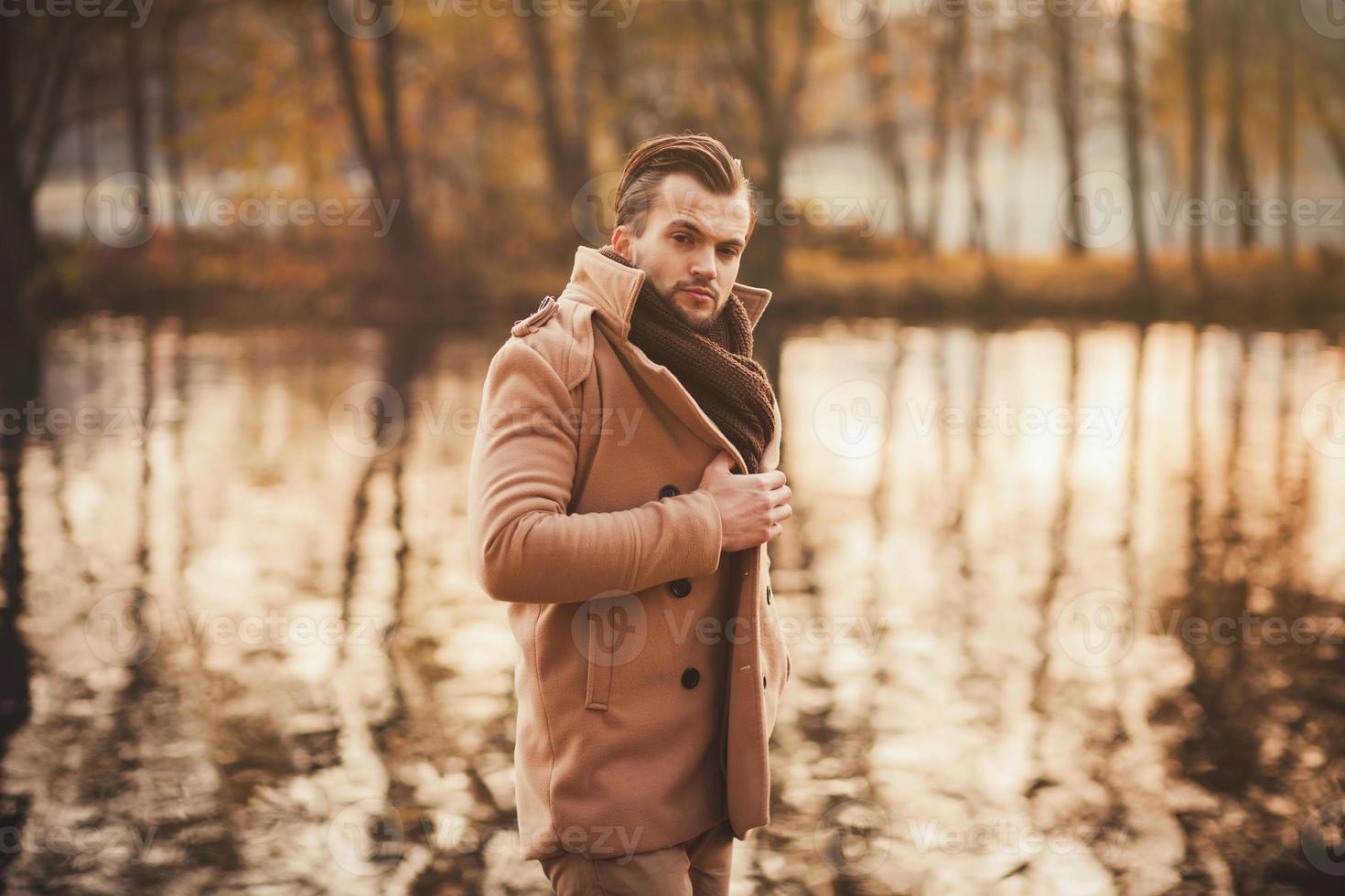 man in autumn coat photo