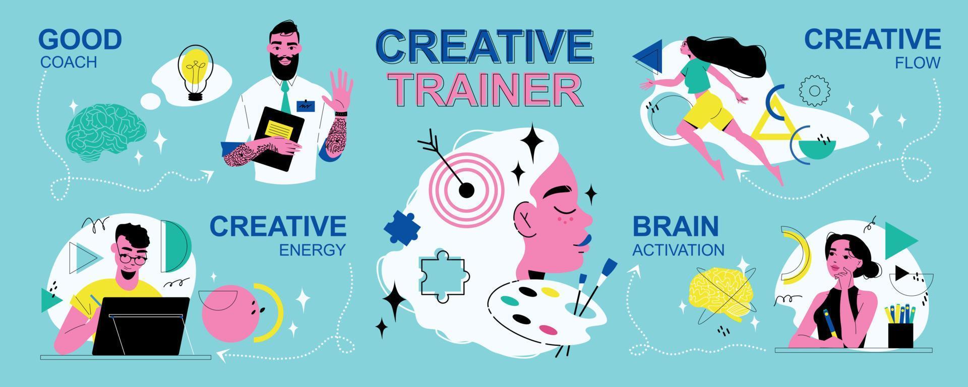 cartel de entrenador creativo vector