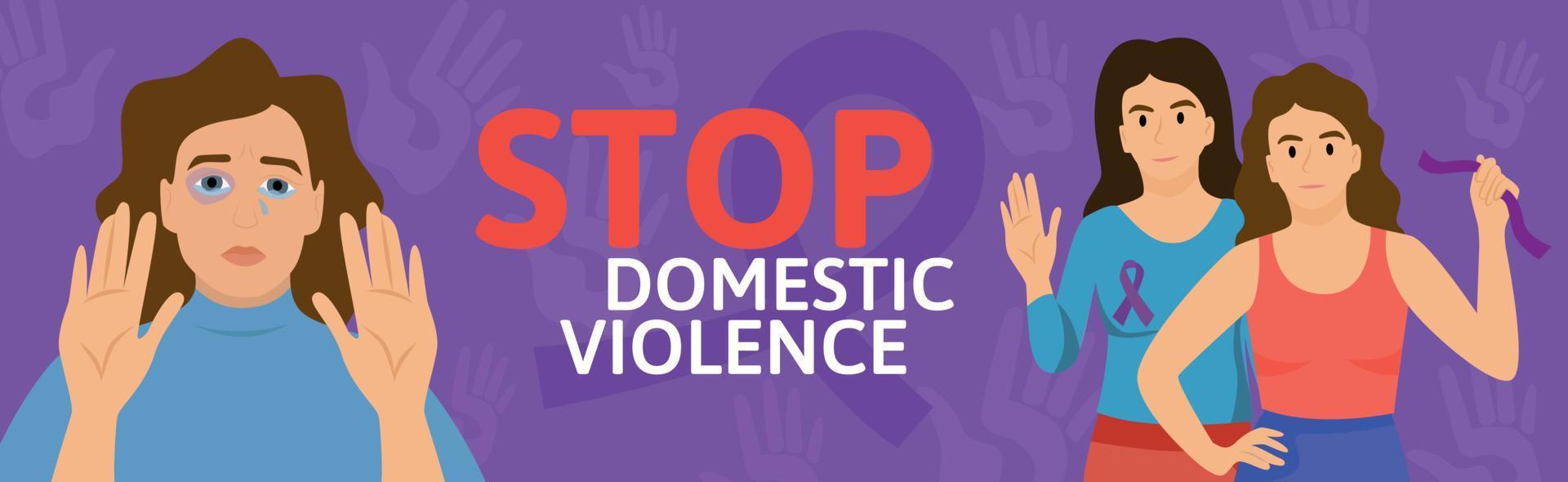 Stop Domestic Violence Composition vector