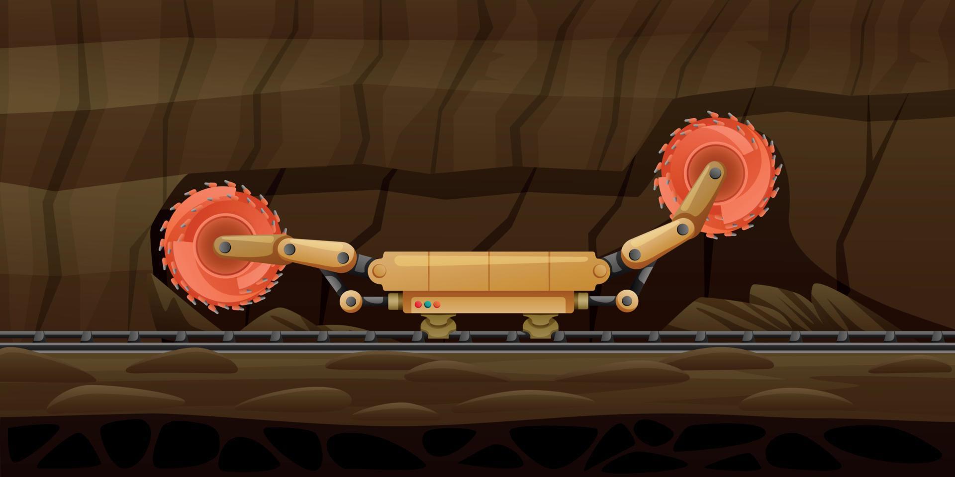 Mining Grinder Cartoon Composition vector