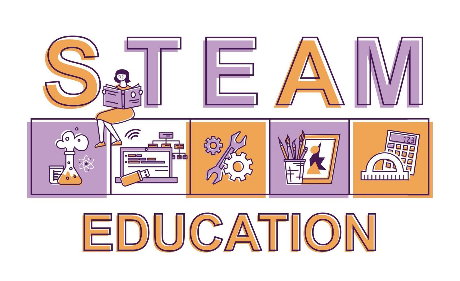 STEM Education Text Composition vector