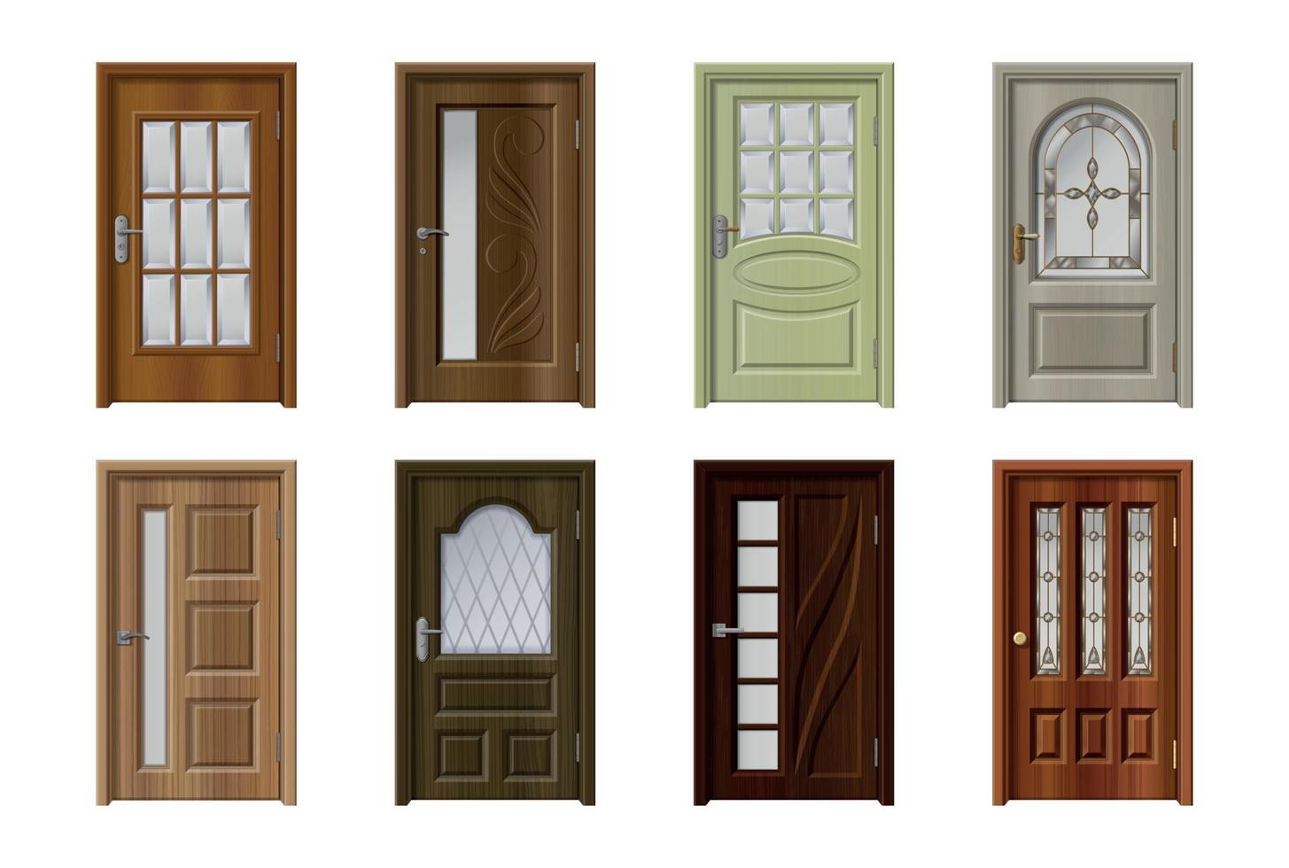 diseño de puertas conjunto realista vector