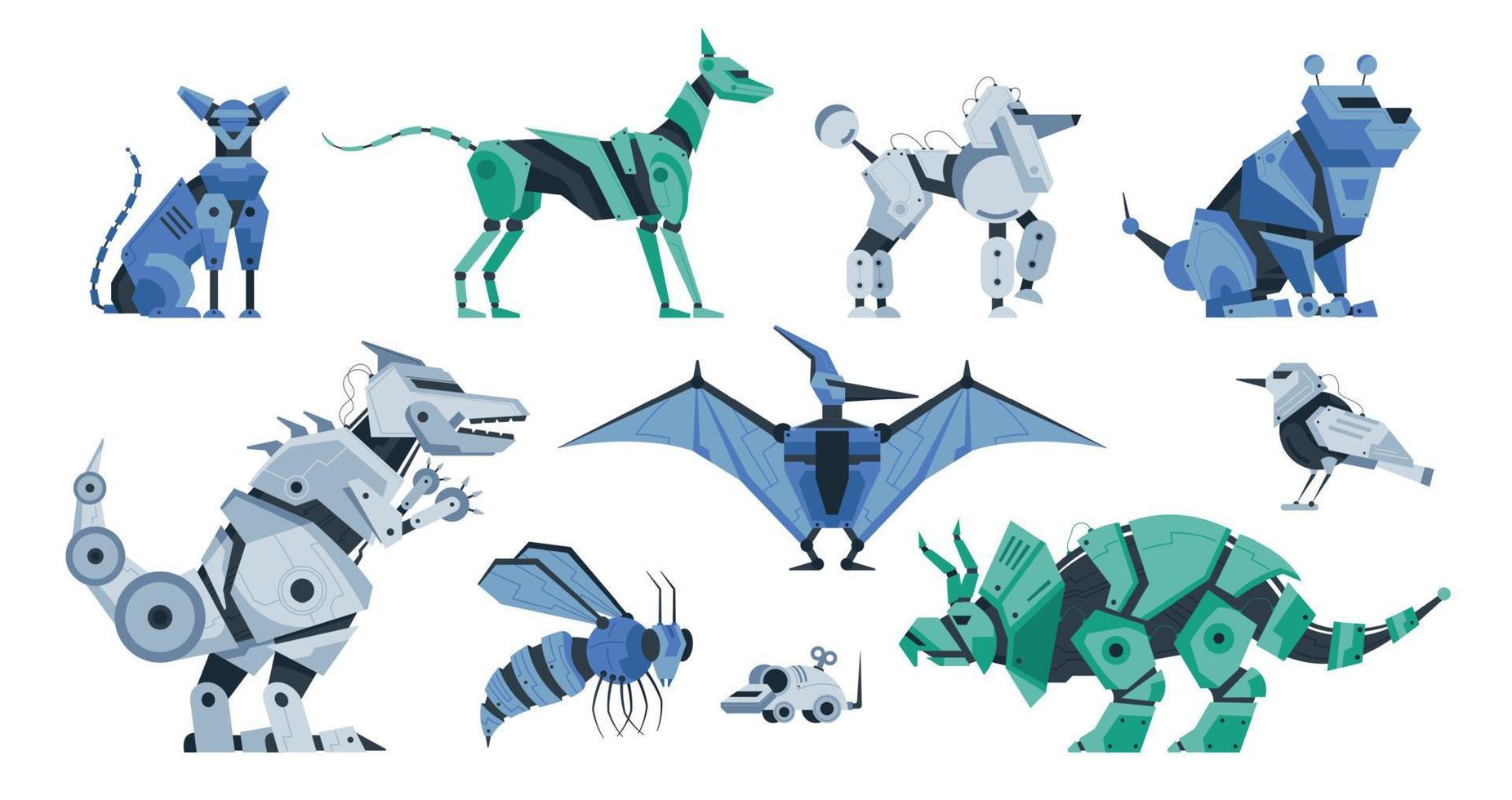 conjunto de iconos de juguete robot vector