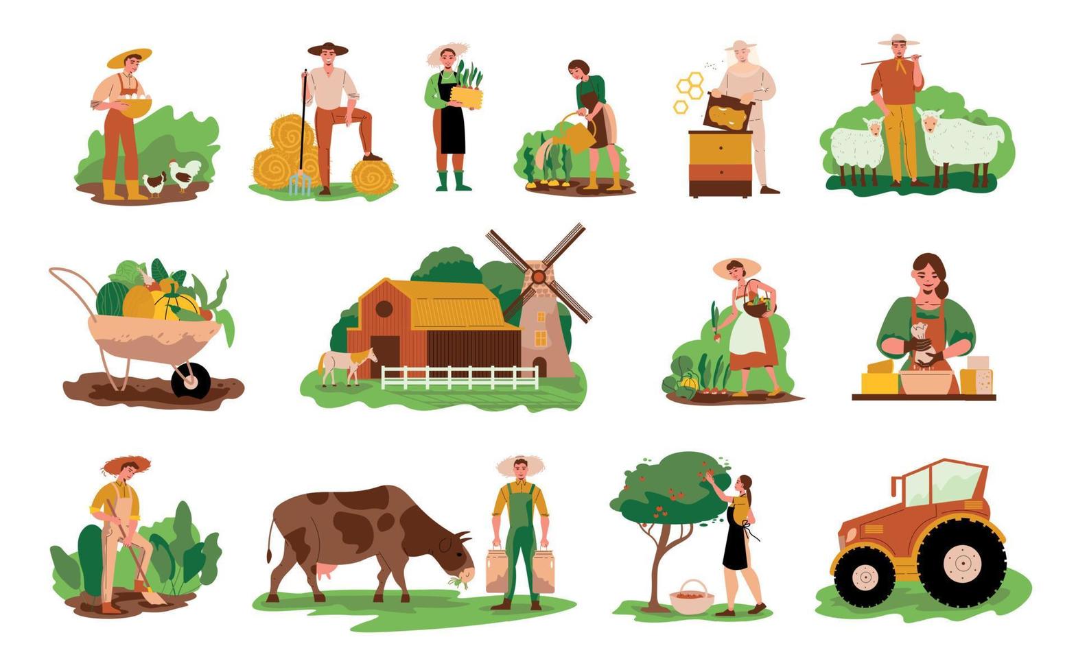 Farm Color Set vector