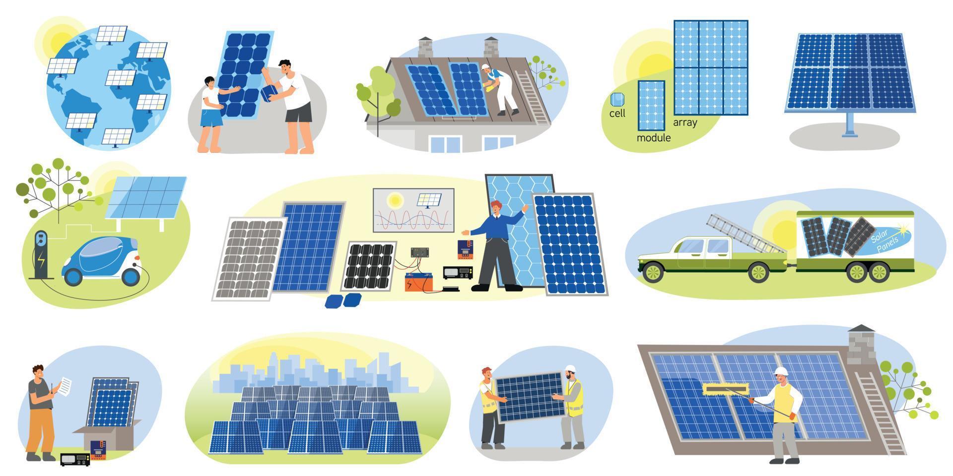 Solar Energy Icon Set vector