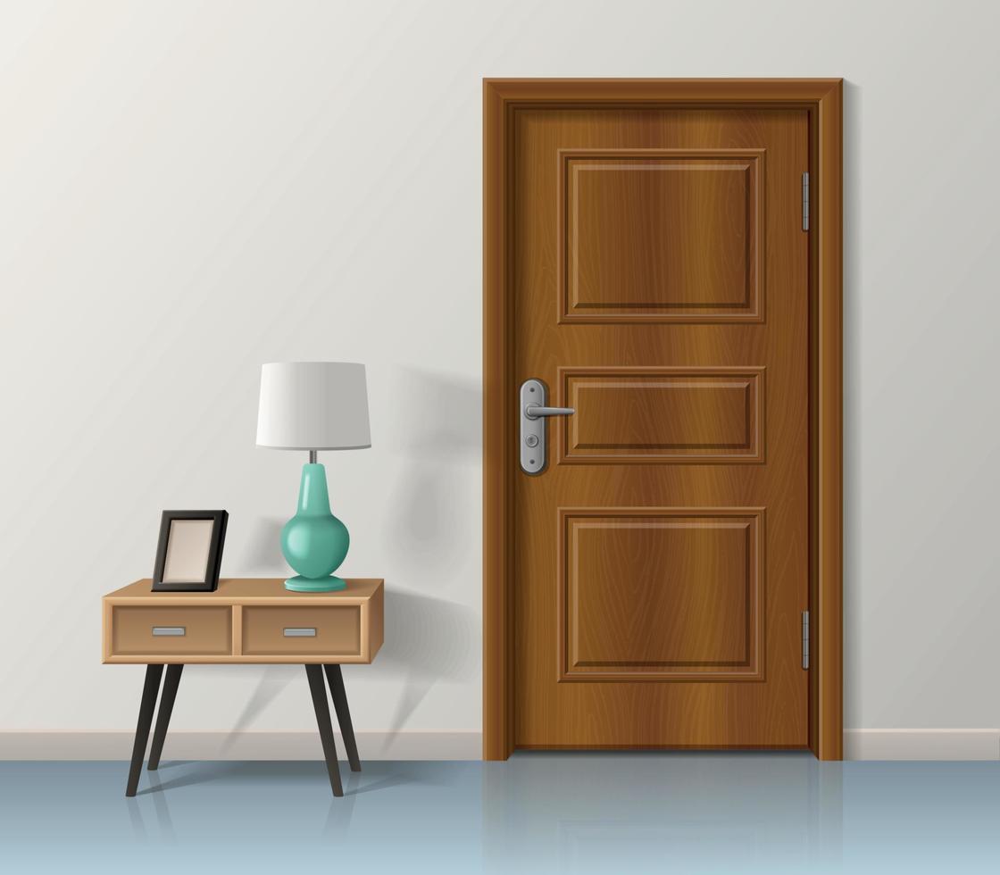 Bedside Table Door Composition vector