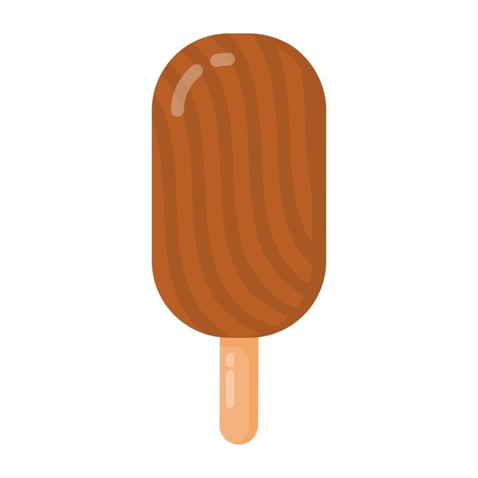 un icono plano de caramelo de hielo de paleta vector