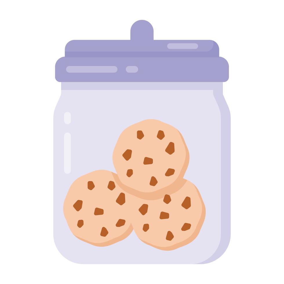 Cookies jar flat icon, kitchen utensil vector