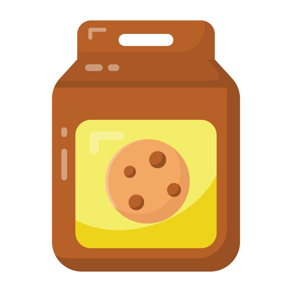 un icono de paquete de galletas en diseño plano vector