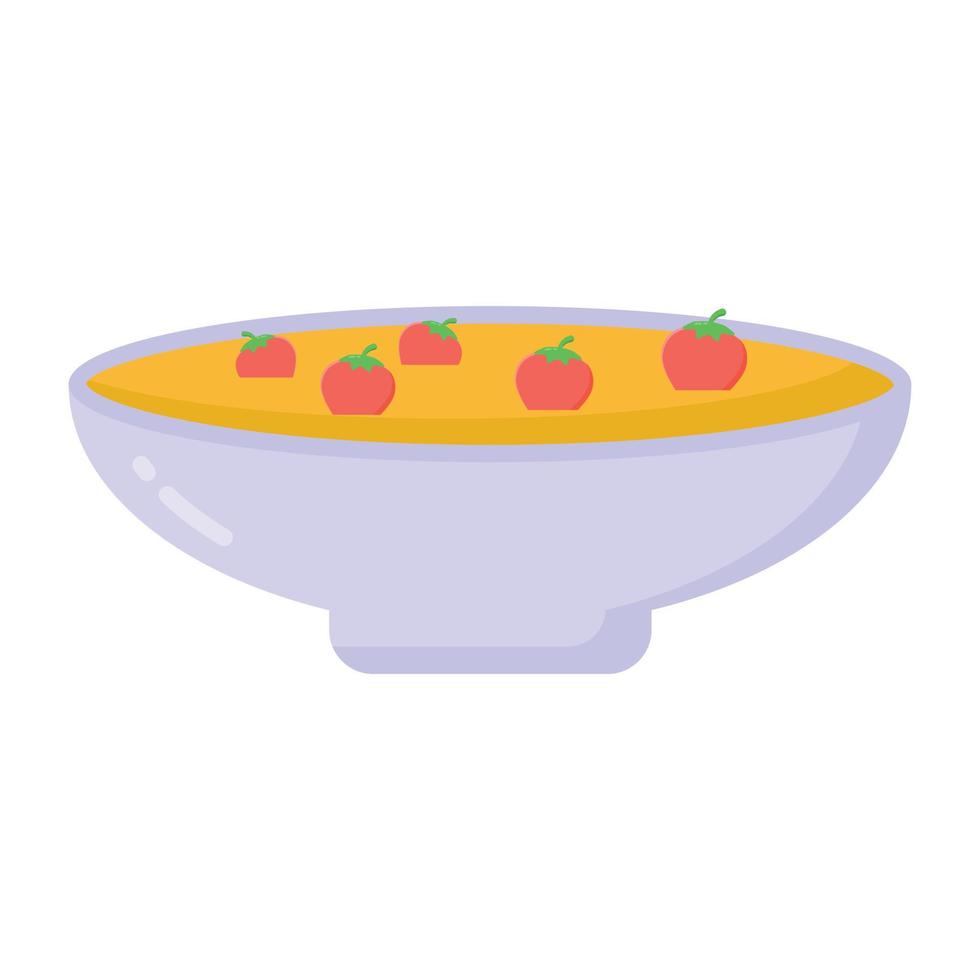 A dessert bowl for breakfast in a flat editable icon vector