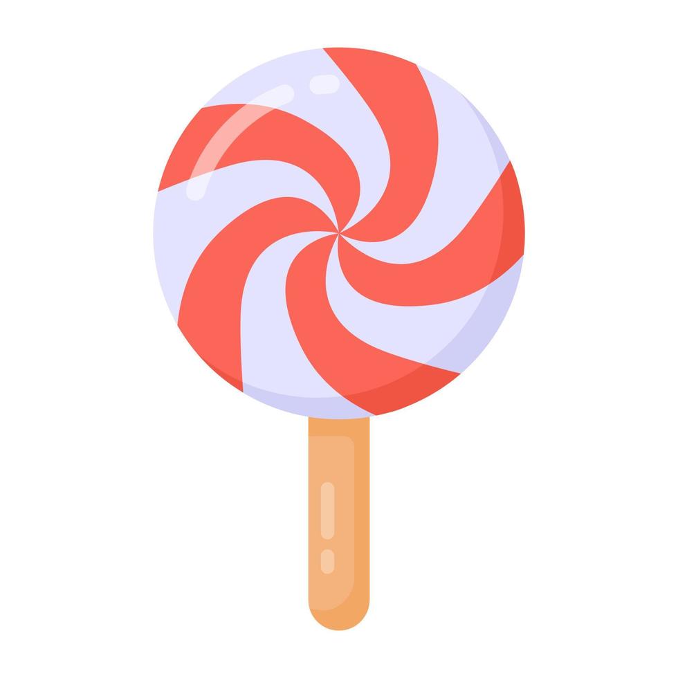 Sweet lollipop in flat icon vector