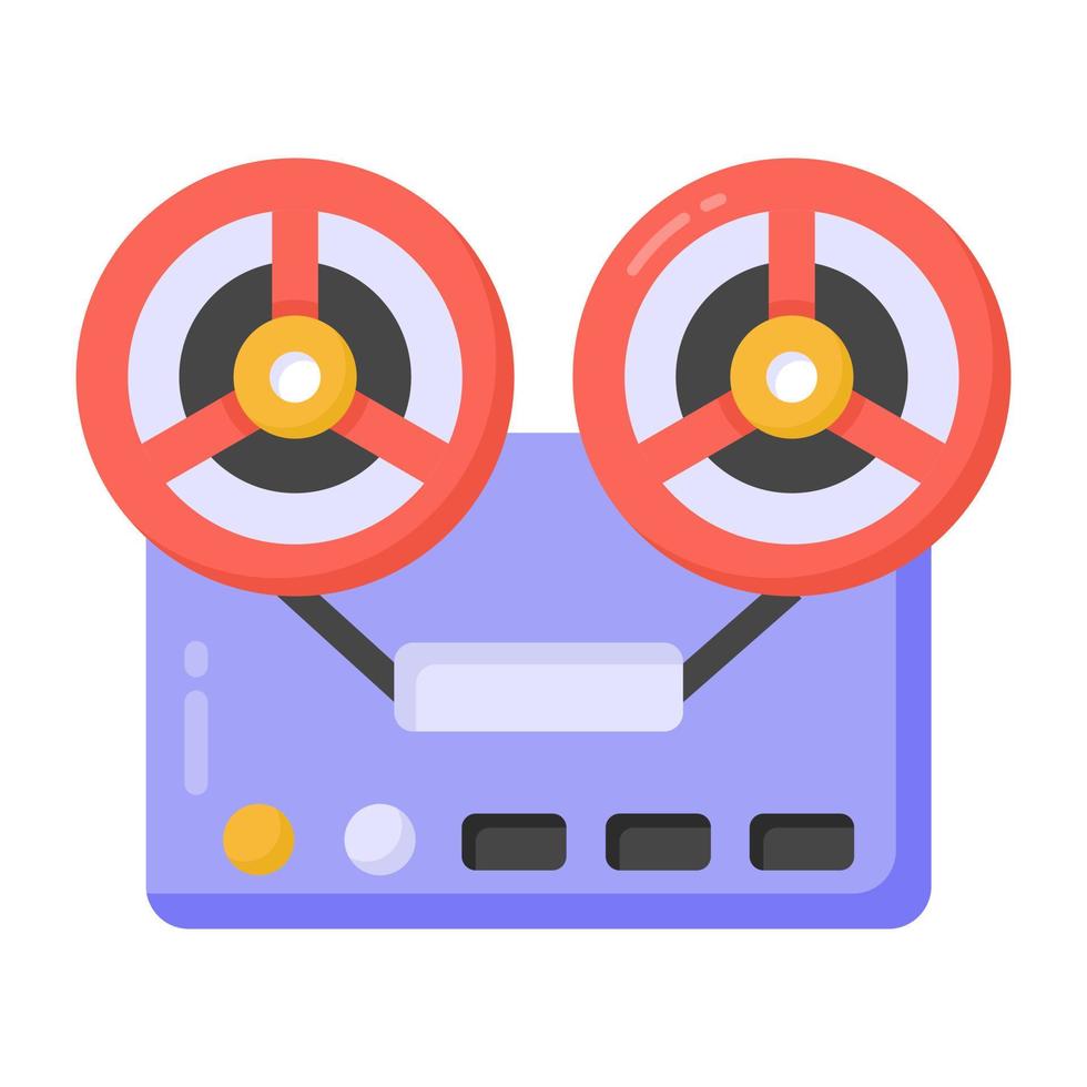 Multimedia device, flat design of vintage cassette vector