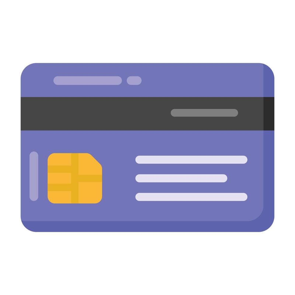 Debit card flat style editable vector